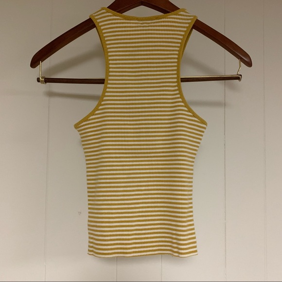 Topshop | Yellow & White Striped Crop Top - Picture 6 of 8